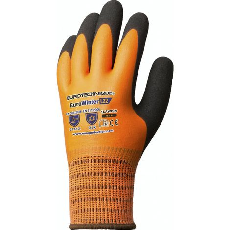 Lot de 5 - Gants EUROWINTER L22 fourré acryl double enduction latex Taille 8