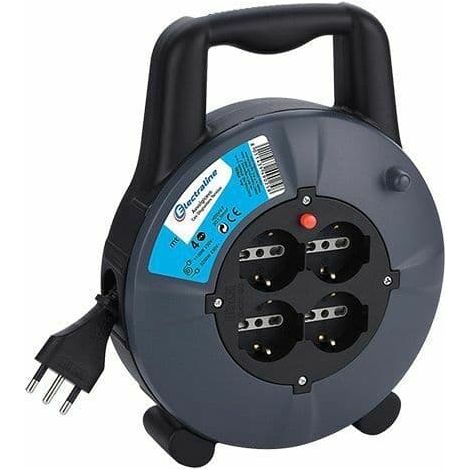PROLUNGA ELETTRICA AVVOLGICAVO 4 MT METRI 3X1 4 PRESE PRESA BIP SCHUKO 197