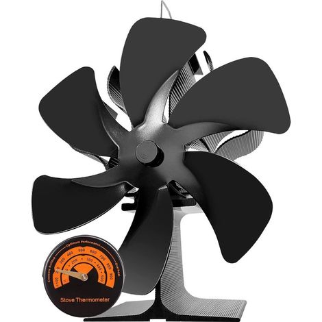 Wood Stove Fan Log Burner Fan Wood Burner Fireplace Fan Big 6 Blades Fan Heat Powered Eco Fireplace Fans Silent for Home Wood Burning/Log Burner/Fireplaces (1/5)