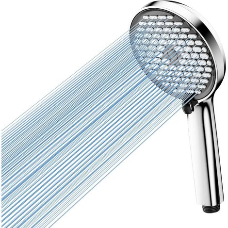 Handbrause mit 6 Sprühmodi, Hochdruck, für niedrigen Wasserdruck, Schwarz (1/5)