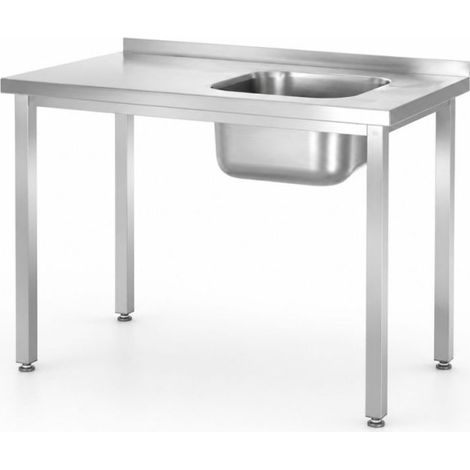 Evier de piscine 1 bac droit Budget Line STEEL 800 x 600 x 850 cm - Hendi 816769