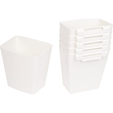 Lot de 6 porte-gobelets à suspendre pour chariot roulant,Accessoires,Petits seaux suspendus,Fournitures d'artisanat pour utilitaire roulant,Chariot de rangement fin (blanc) (1/5)