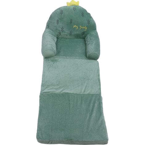 Canapé enfant confortable, respirant, pliable et facile à nettoyer, motif cactus, inclinable pour le salon, trois couches (1/5)