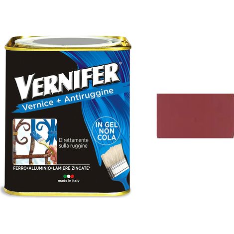 Vernice Antiruggine Vernifer Brillante Satinata Metallizzata Interno Esterno - Colore: Rosso Mattone Satinato (1/6)