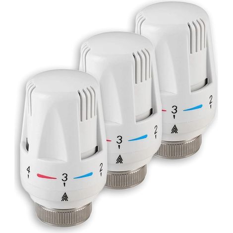 Tete Thermostatique,3 Pcs Taille de Filetage M301,5 Têtes Thermostatiques de Radiateur,Vannes de Contrôle de Température,Vanne de Radiateur,Radiateur Thermostatique pour Bureau et Maison (1/5)
