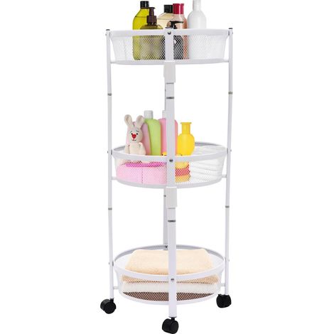 Portaverdure, ripiano portaoggetti da cucina, carrello portaoggetti girevole a 3 livelli, quattro ruote universali sottostanti, cesto per frutta, cesto per verdura, carrello per frutta