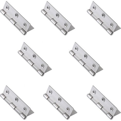 BRAVIX 8 Charnières Pliables en Acier Inoxydable pour Portes, Fenêtres, Armoires - Charniere 75 x 50 x 1.5mm (1/5)