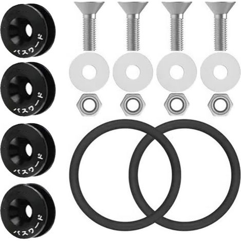 Kit complet de fixations rapides JDM, surface d'oxydation anodique haute résistance pour voiture, noir (1/5)