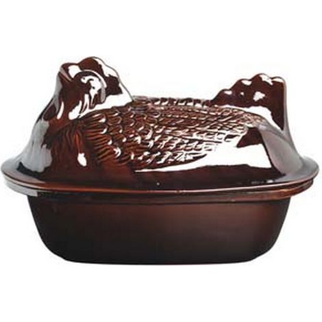 1PZ cuocipollo in terracotta brunella - cm.38