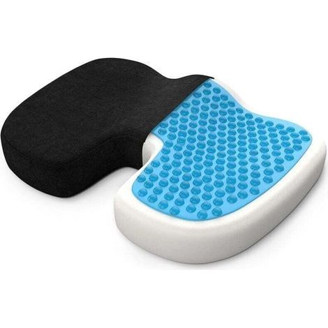 Coussin Coccyx Anti escarre fessier avec Gel Respirant, Coussin de siège orthopédique Ergonomique mémoire de Forme pour Soulager Douleurs Dos, Hanches et Coccyx, pour Fauteuil Bureau, Voiture (1/4)