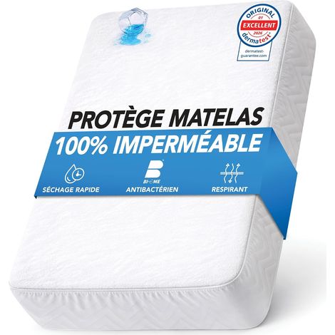 Protège-Matelas Imperméable 140x190 cm, 100% Polyester, Respirant (1/5)