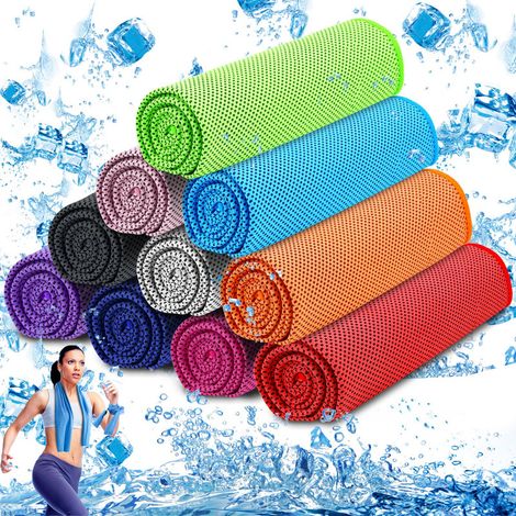 10 stuks - Koelhanddoek - Sporthanddoek - Koelhanddoek - IJshanddoek - Yogahanddoek - Sneldrogende handdoek - Zweetabsorberende handdoek - Geschikt voor diverse activiteiten zoals fitness, yoga, hardl (1/5)