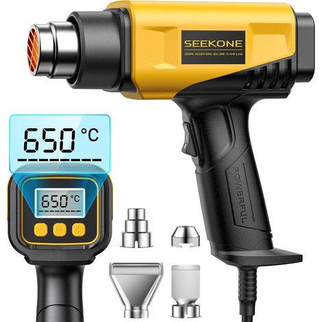 2000W Thermal Stripper with LCD Digital Display, Compact Design Thermal Stripper Variable Temperature Control 50°C - 650°C with Memory Function and 4 Nozzles for Crafts (1/5)