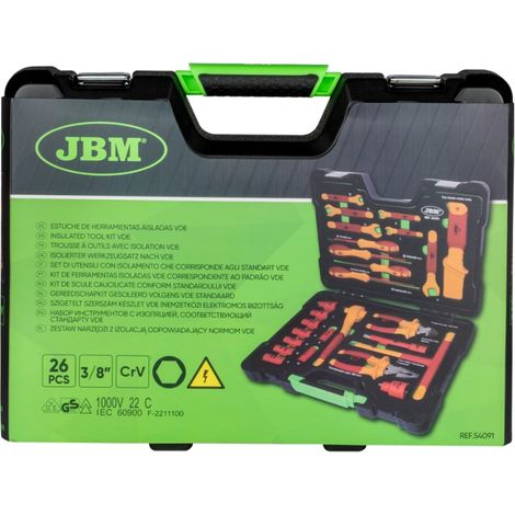 JBM 54091 Valigetta portautensili con attrezzi isolati 26 Pz. (1/5)