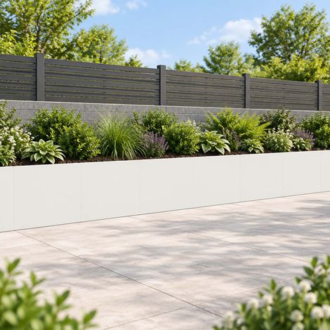 vidaXL Retaining Wall 6 pcs 40 x 12 x 40 cm Steel White (1/5)