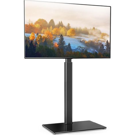 Support TV sur Pied pour TV de 32 à 60 Pouces, Pied TV Réglable en Hauteur jusqu'à 30 kg Max VESA 600 x 400 mm, Noir (1/5)