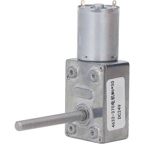 Moteur à engrenages CC 24V 210RPM, couple élevé, bobine en laiton, auto-blocage à vis sans fin, sens horaire et antihoraire, M6, usage intensif (1/4)