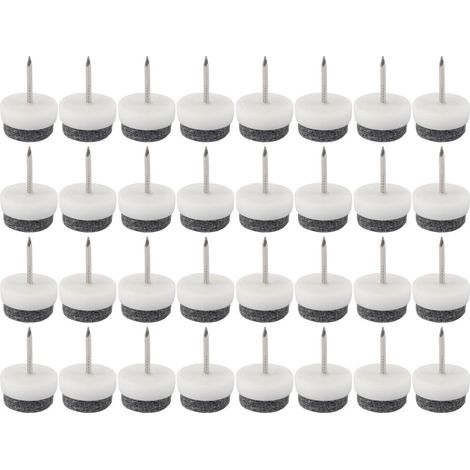 32pcs Patins en Feutre avec Vis Patins Glisseurs pour Pied Chaise Table Meuble Patin de Meuble 13mm Dia (1/5)