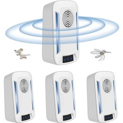 Répulsif à ultrasons pour rongeurs et insectes (lot de 4), répulsif à ultrasons contre les moustiques, les souris et les rats, répulsif électronique contre les insectes (1/5)
