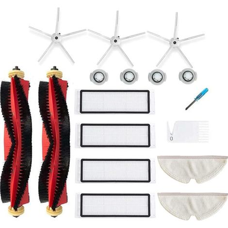 Ersatzteilset für Xiaomi Roborock S6 S60 S65 S5 Max T6 Staubsauger, inklusive 2 Walzenbürsten, 3 Seitenbürsten, 4 HEPA-Filtern und 2 Original-Wischtüchern (1/5)