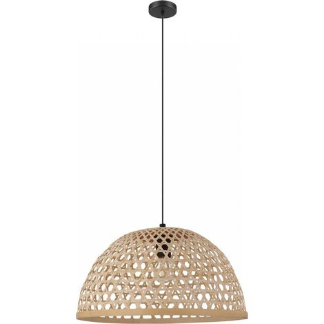 Eglo Iluminación Lámpara colgante CLAVERDON de madera grande Ø49,5cm