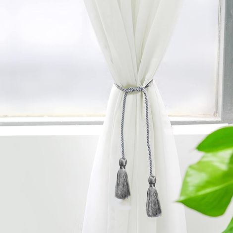 Cordones Para Cortinas Con Borlas - Poliéster - 49 Cm - Para Decoración De Ventanas En Hogar Y Oficina - 15 Pares (1/5)