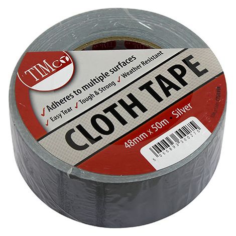 TIMCO Cloth Tape Silver - 50m x 48mm