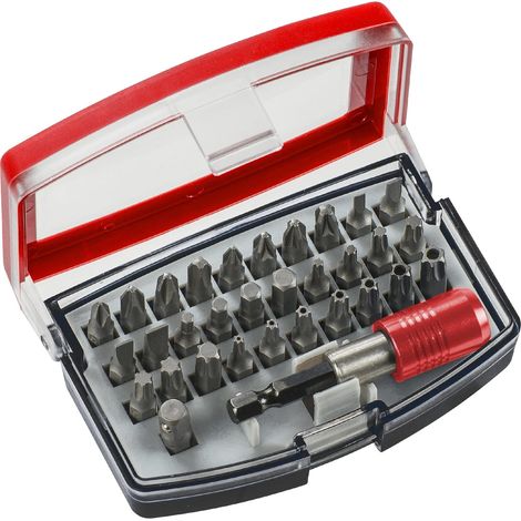 kwb Bit-Set Bitbox mit Bithalter '32-teilig inkl. 44652 Zoll Sechskant-Schaft nach ISO 1173 und C 44626 Form
