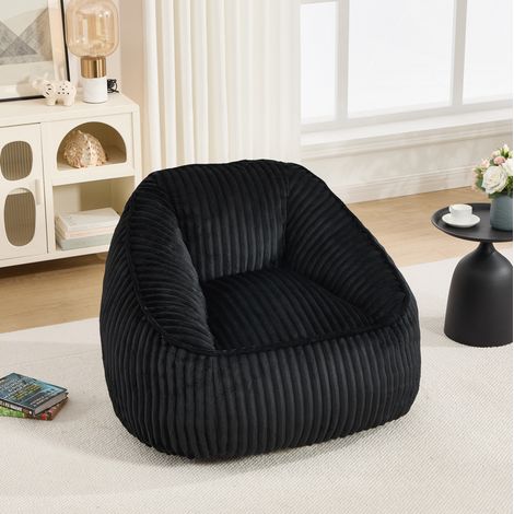 Sitzsack-Sessel aus Cord mit Memory-Schaum, 98 x 92 x 73 cm, Schwarz, OKMYHOME (1/5)