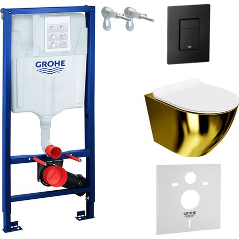 GROHE WC Set mit Vorwandelement, Wand-WC und Spülknopf (1/5)