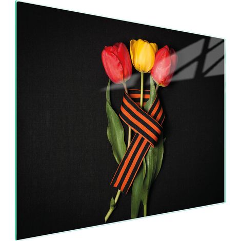 TAGLIERE IN VETRO 52x40 ROSE (1/5)