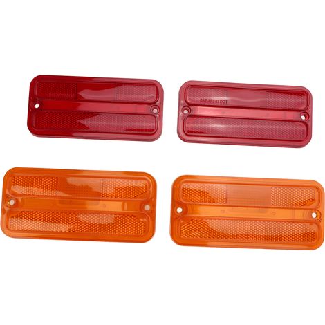 Set di luci di posizione laterali anteriori e posteriori 0849 – 520, indicatori di direzione di ricambio per furgone Chevy serie G 1968 – 1972, rosso e giallo. (1/5)