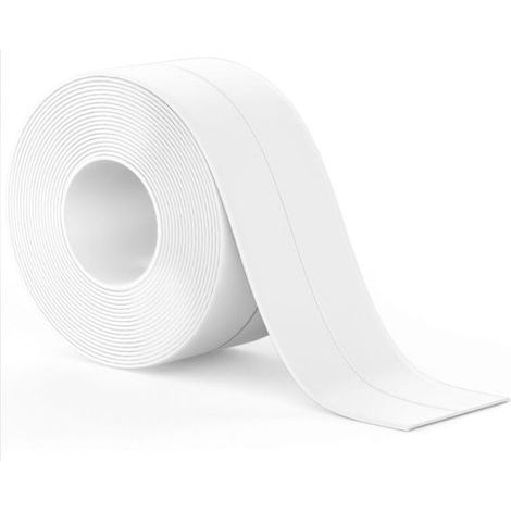 Rollen weißes Baddichtmittel, selbstklebendes Klebeband, Badewannendichtungsstreifen, geeignet für viele Anlässe in Küche oder Bad (320 x 3,8 cm) (1/4)