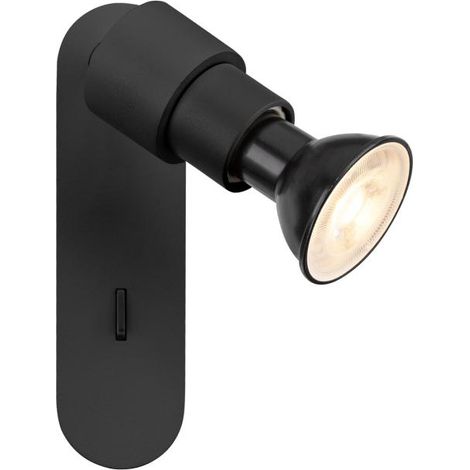 Applique plafonnier PURI 2.0 Basic rond interrupteur simple 6W GU10 noir - SLV - 1008231