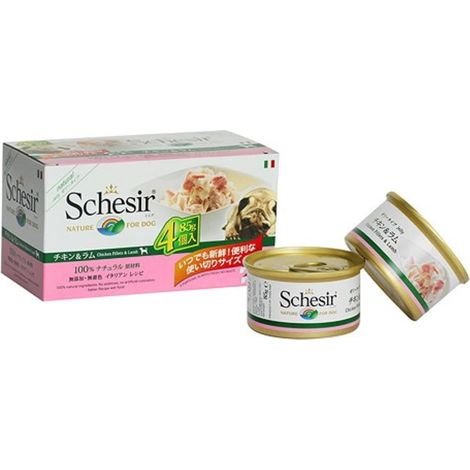 Schesir, Cibo Umido per Cani Adulti con Pollo e Agnello, in Morbida Gelatina (24 Lattine da 85g) (1/4)