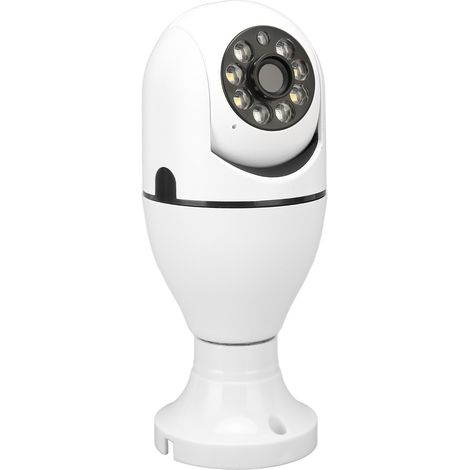 Caméra de sécurité WiFi 1080p avec vision nocturne couleur et détection de mouvement, à visser dans une douille E27. (1/4)
