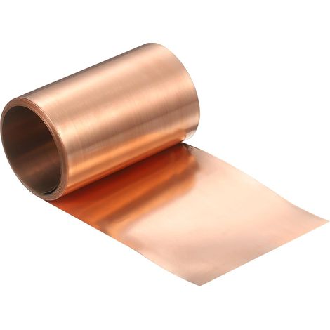 Feuille De Cuivre, Calibre 32 Épaisseur 0.2mm 99.95% naturel Rouleau De Plaque De Cuivre, Largeur 2.8" x 10ft Feuille Métallique Réparation De Toiture, Projet DIY, Et Électricité (1/5)