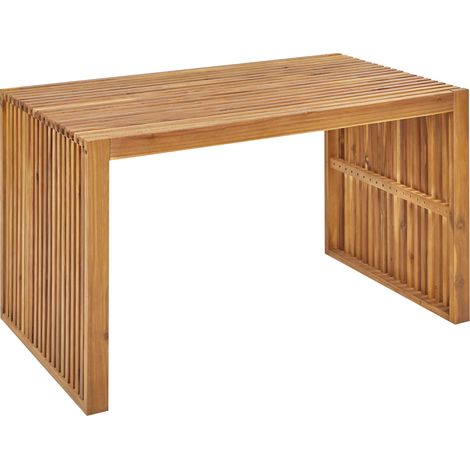 Mesa de jardín rústica moderna interior exterior 120 x 70 cm madera maciza de acacia clara Bellano