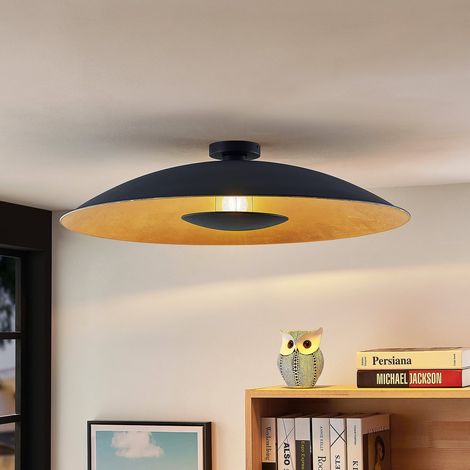 [GEBRAUCHT] B-Ware Lindby Deckenlampe Narisara LED Leuchte dimmbar schwarz-gold Ø80cm 1-flammig (1/2)