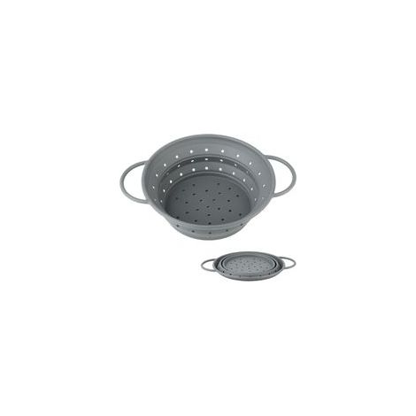 Passoire Pliable 28x22.5cm Passoire de Cuisine en Silicone Rétrécissable, Résistante à la Chaleur et Lavable au LaveVaisselle, Sans BPA pour Pâtes, Légumes et Fruits, Idéale pour Cuisine et Camping (1/5)