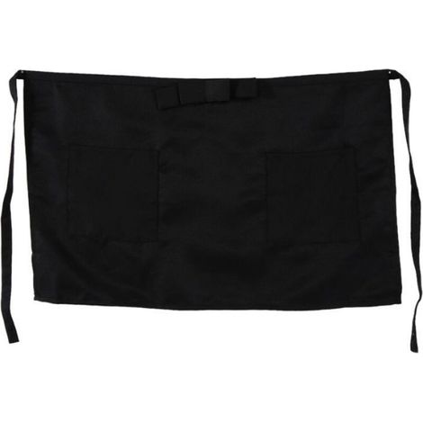 Tablier Cuisine - 35% Coton 65% Polyester - 57,5 x 37,5 cm - Unisexe avec Nœud Papillon - Noir - 1 Pièce (1/4)