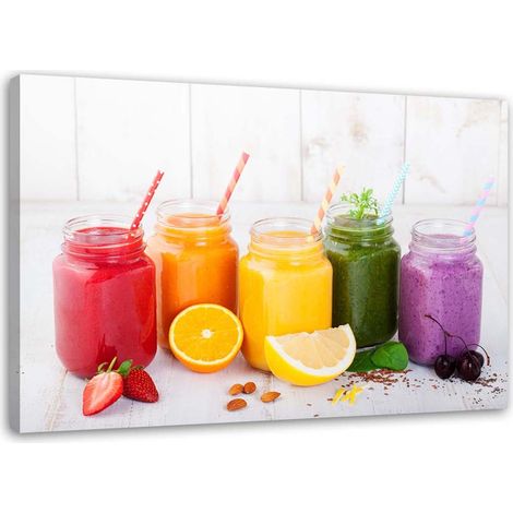 Tableau sur toile Cocktail coloré fruits 100x70 (1/5)