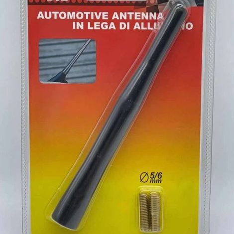 TRADE SHOP - Antenna Universale Mini 12 Cm Corta Am Fm Colore Nero Per Autoradio Radio Dab -