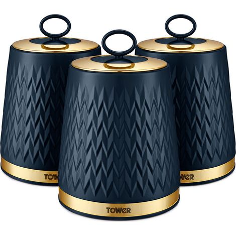Tower Empire Set of 3 Canisters Midnight Blue