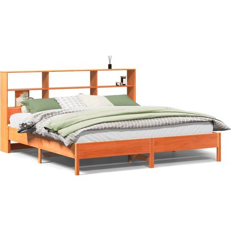 Maison Exclusive - Cama con estantería sin colchón madera maciza (1/5)