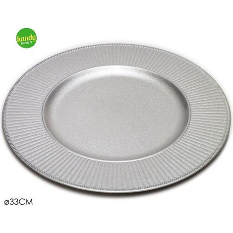 Sottopiatto silver con righe Ø33 cm
