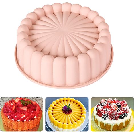 Moule à gâteau en silicone antiadhésif, rond, 20 cm (8 pouces), pour la cuisson au four (1/5)
