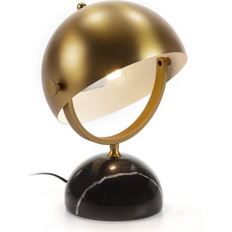 Lampe de Table 28x28x38 Marbre noir/Métal doré (1/3)