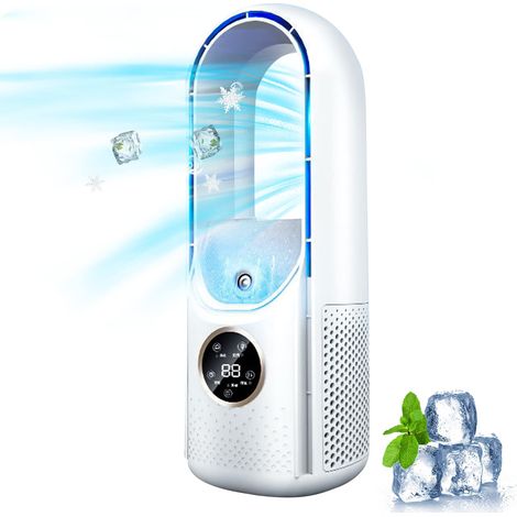 Für tragbare Klimaanlage, 3-in-1-Mini-Luftkühler, Luftkühler-Klimaanlage, Luftbefeuchter und Luftreiniger, tragbare Mini-Klimaanlage mit 6 Geschwindigkeiten, kleine USB-Klimaanlage für das Heimbüro (B