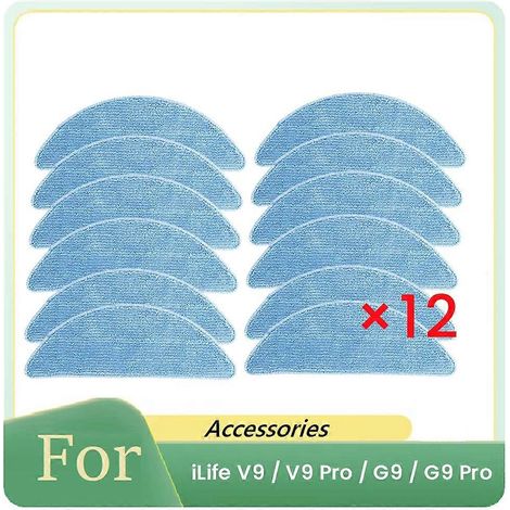 Packung mit 12 Reinigungstüchern für iLife V9 / V9 Pro / G9 / G9 Pro Saugroboter - Ersatzteile (1/5)